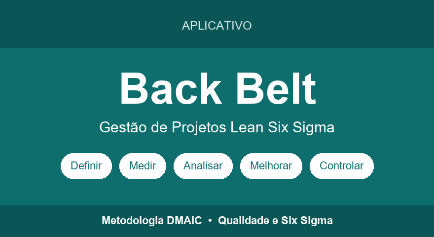 Aplicativo Back Belt para gestão de projetos Lean Six Sigma pela metodologia DMAIC